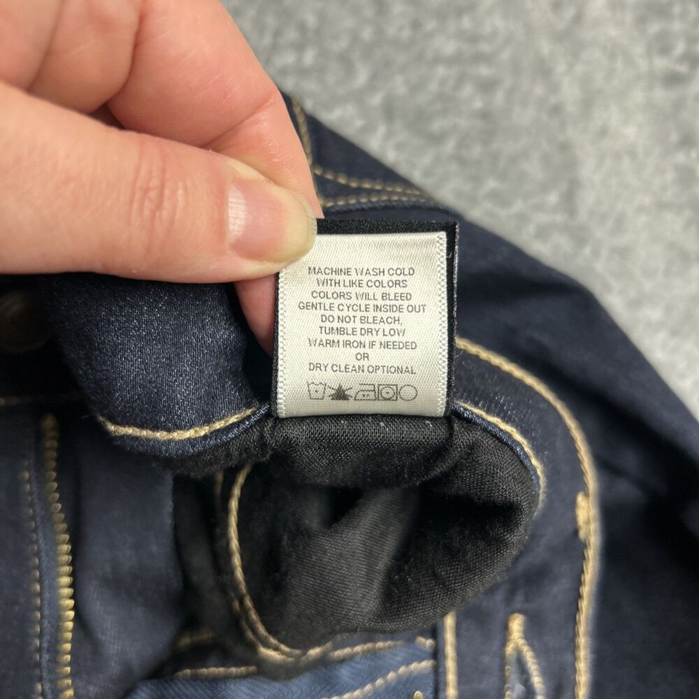Flying Monkey Womens Jeans Dark Wash Sz. 28 Relaxed Stretch Straight Leg Capri - Picture 13 of 16